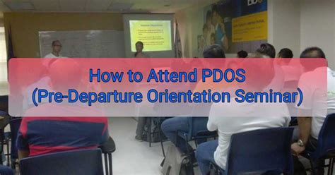 How to Attend PDOS (Pre.